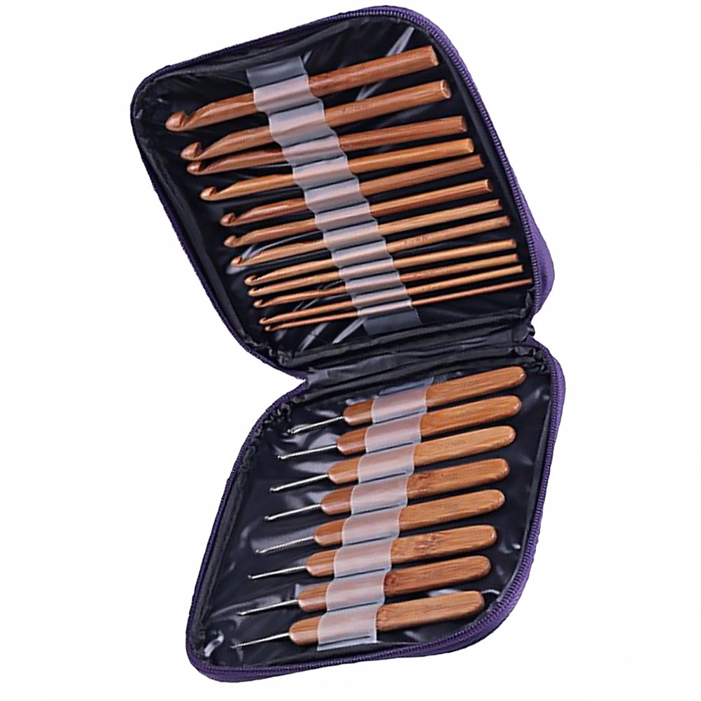ชุดเข็มโครเชต์ไม้ไผ่ 1 ชุด ด้า - Wooden Crochet Hooks Ergonomic Handle บทวิจารณ์และราคา