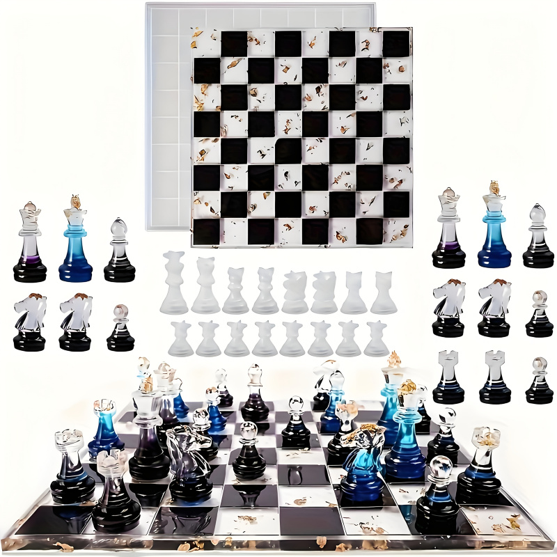 11Chessboard16เรซินชุดแม่พิมพ์ - Silicone Epoxy Resin Molds Set บทวิจารณ์และราคา