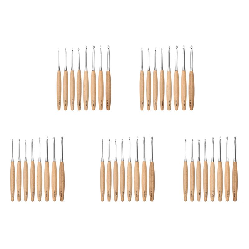 M12K-ชุดเข็มโครเชต์ไม้ 40 ชิ้น - Wooden Crochet Hooks Ergonomic Handle บทวิจารณ์และราคา
