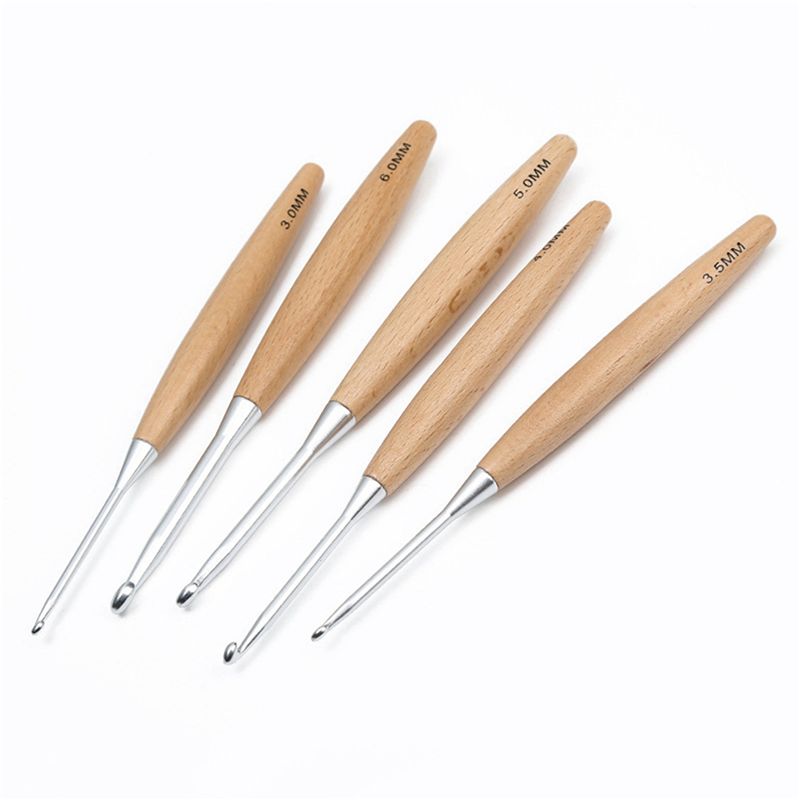 M12K-ชุดเข็มโครเชต์ไม้ 40 ชิ้น - Wooden Crochet Hooks Ergonomic Handle บทวิจารณ์และราคา