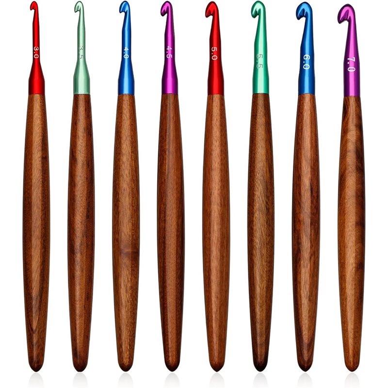 เข็มโครเชต์อะลูมิเนียม AB34 พร - Wooden Crochet Hooks Ergonomic Handle บทวิจารณ์และราคา